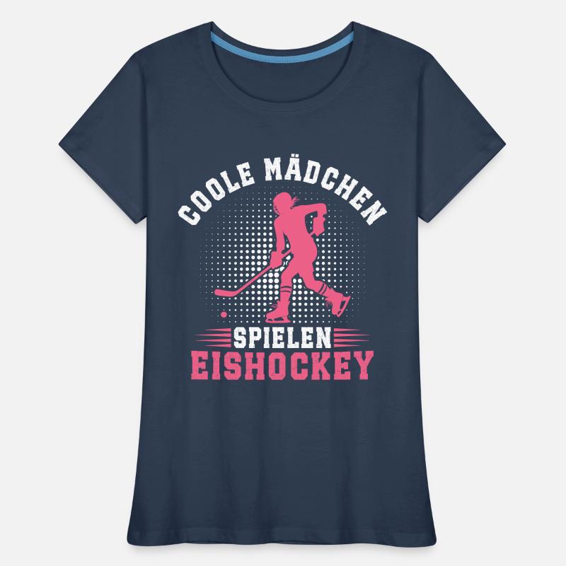 Coole Mädchen Spielen Eishockey Eishockeyspielerin Women's Premium Organic T-Shirt