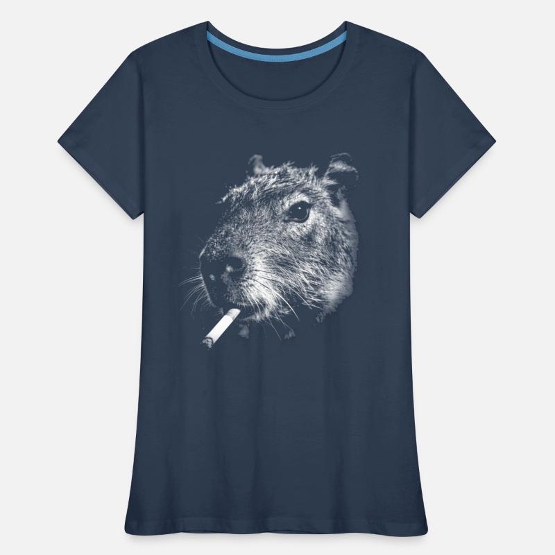 Rauchen, Zigarette, Capybara raucht eine Zigarette Frauen Premium Bio T-Shirt