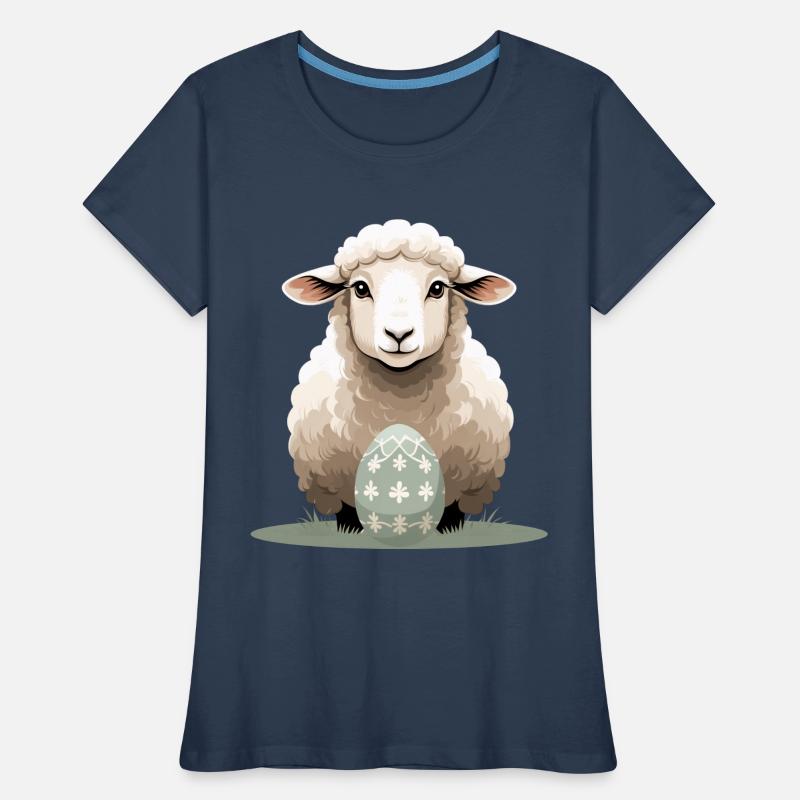Cuddly lamb with Easter egg Women's Premium Organic T-Shirt