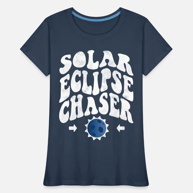 Solar eclipse chaser weiss Frauen Premium Bio T-Shirt