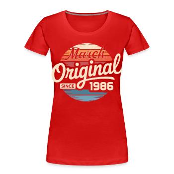 Legendär seit märz 1986 - Frauen Premium Bio T-Shirt - Navy - Vorne - Mia (176cm)