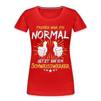 Welding Worker Saying - Women's Premium Organic T-Shirt - navy - Front - Mia (176cm)