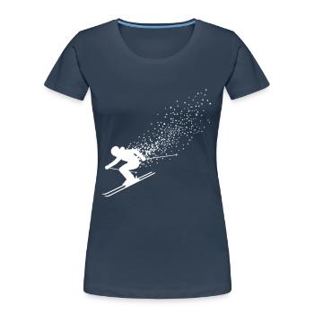 Skiing Skiers Ski Skiing Holidays - Women's Premium Organic T-Shirt - navy - Front - Mia (176cm)