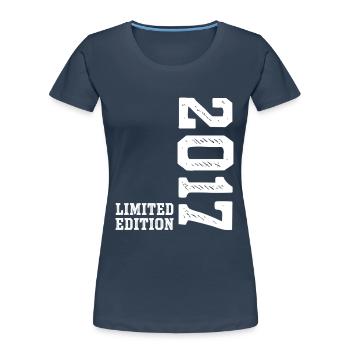 9e anniversaire 2017 Édition limitée Garçons Filles - T-shirt bio Premium Femme - bleu marine - Devant - Mia (176cm)