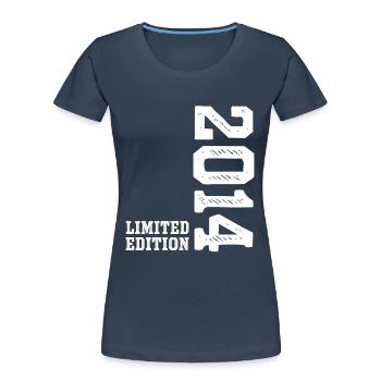 12e anniversaire 2014 Édition limitée garçons filles - T-shirt bio Premium Femme - bleu marine - Devant - Mia (176cm)
