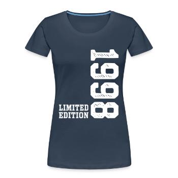 28th Birthday 1998 Limited Edition Man Woman - Women's Premium Organic T-Shirt - navy - Front - Mia (176cm)