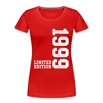 27. Geburtstag 1999 Limited Edition Mann Frau  - Frauen Premium Bio T-Shirt -  - Vorne - Mia (176cm)