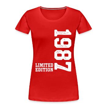 39. Geburtstag 1987 Limited Edition Mann Frau  - Frauen Premium Bio T-Shirt -  - Vorne - Mia (176cm)