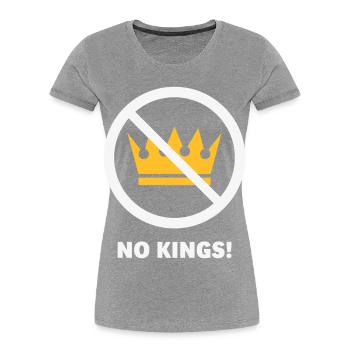 No Kings! (Protest Design / NEG 2C) - Women's Premium Organic T-Shirt - navy - Front - Mia (176cm)