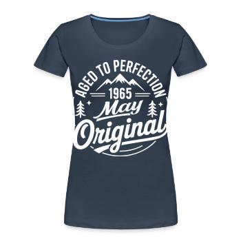 Mai 1965 – Legende der Gipfel und Berge - Frauen Premium Bio T-Shirt - Navy - Vorne - Mia (176cm)
