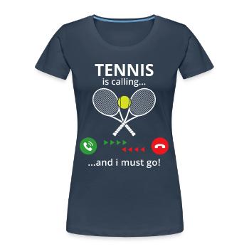 tennis  - T-shirt bio Premium Femme - bleu marine - Devant - Mia (176cm)