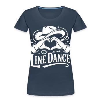 Line Dance Herzhände Cowboy - Frauen Premium Bio T-Shirt - Navy - Vorne - Mia (176cm)