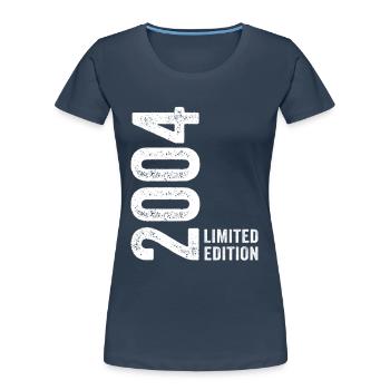 2004 Édition Limitée 22 ans anniversaire - T-shirt bio Premium Femme - bleu marine - Devant - Mia (176cm)
