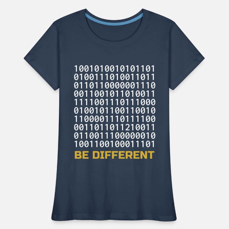 Be Different: Binary Pattern with Message Women's Premium Organic T-Shirt