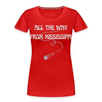 All the way from Mississippi - Blues concert Mic - T-shirt bio Premium Femme - bleu marine - Devant - Mia (176cm)