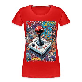 Retro Gamer Joystick / Controller Console Games - Women's Premium Organic T-Shirt - navy - Front - Mia (176cm)