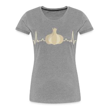 Knoblauch Liebe Herzschlag Valentinstag Spruch - Frauen Premium Bio T-Shirt - Navy - Vorne - Mia (176cm)