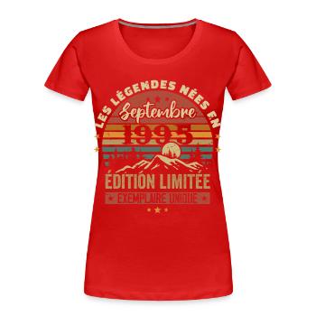 Retro 1995 - Legenden, die im September 1995 geboren wurden - Frauen Premium Bio T-Shirt - Navy - Vorne - Mia (176cm)