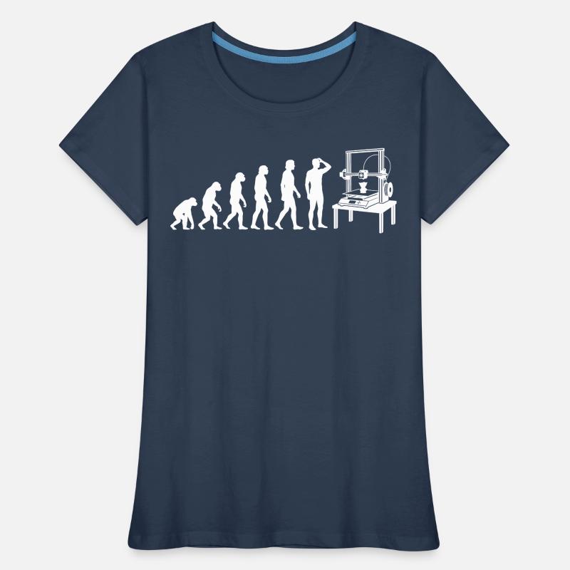 3D Druck Evolution – Vom Affen zum Maker Frauen Premium Bio T-Shirt