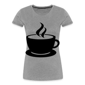 coffee cup tea cafe - T-shirt bio Premium Femme - bleu marine - Devant - Mia (176cm)