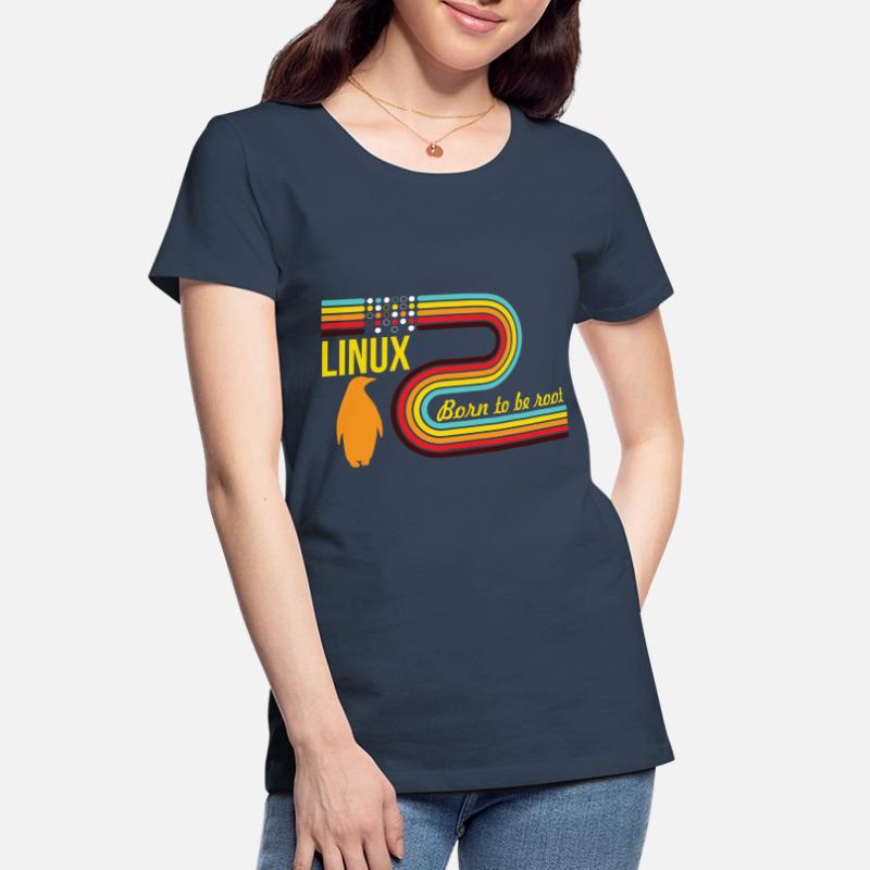 Né pour être Root Linux Nerd Geek Coding T-shirt bio Premium Femme