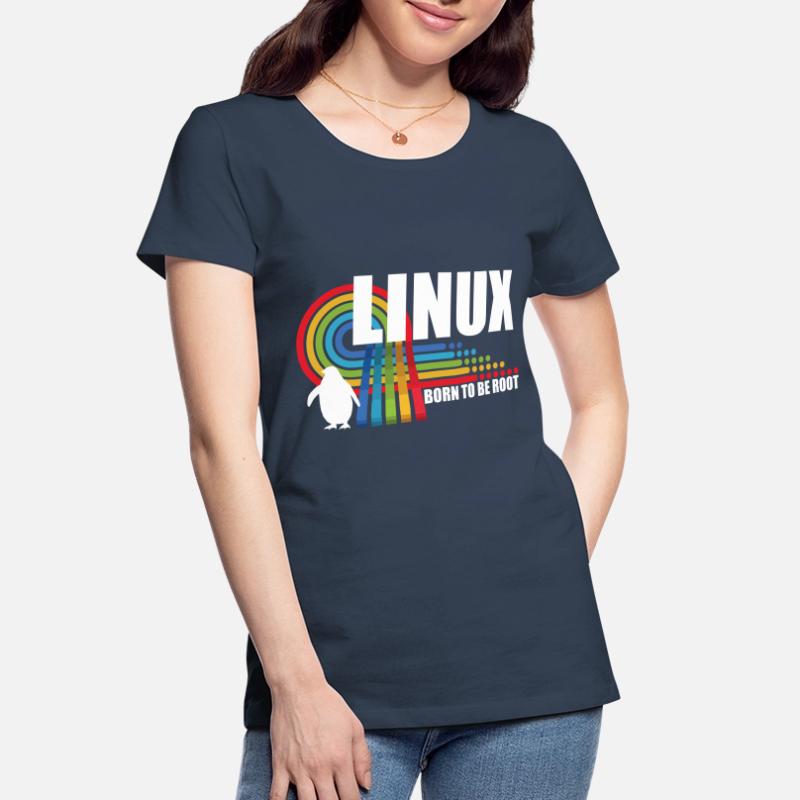 Né pour être Root Penguin Linux Nerd Coding Geek T-shirt bio Premium Femme