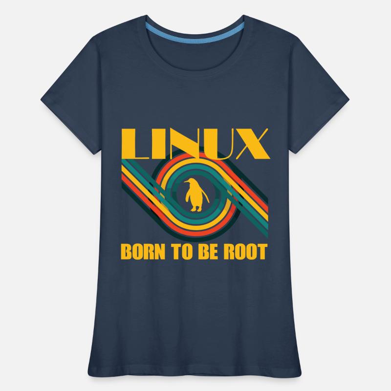 Born To Be Root Linux Retro Penguin Nerd Geek Women's Premium Organic T-Shirt