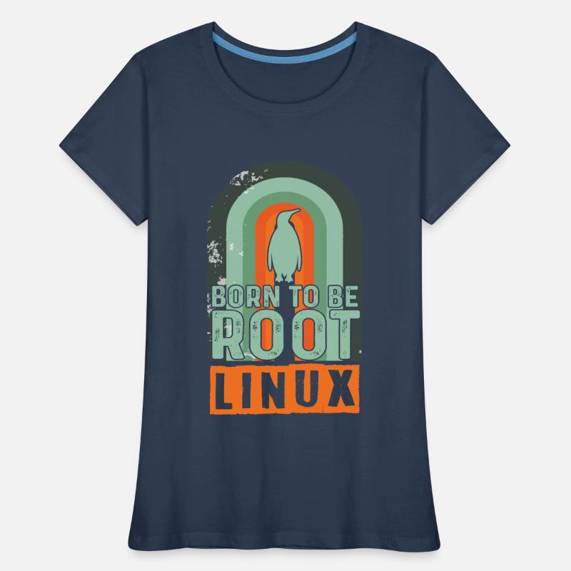 Born To Be Root Retro Linux Nerd Coding Geek Frauen Premium Bio T-Shirt