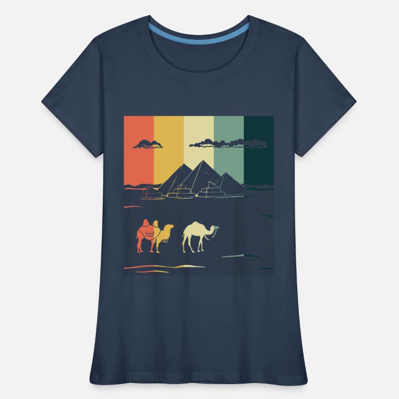 Camel Gizeh Pyramide Egypte Sphinx Anubis T-shirt bio Premium Femme