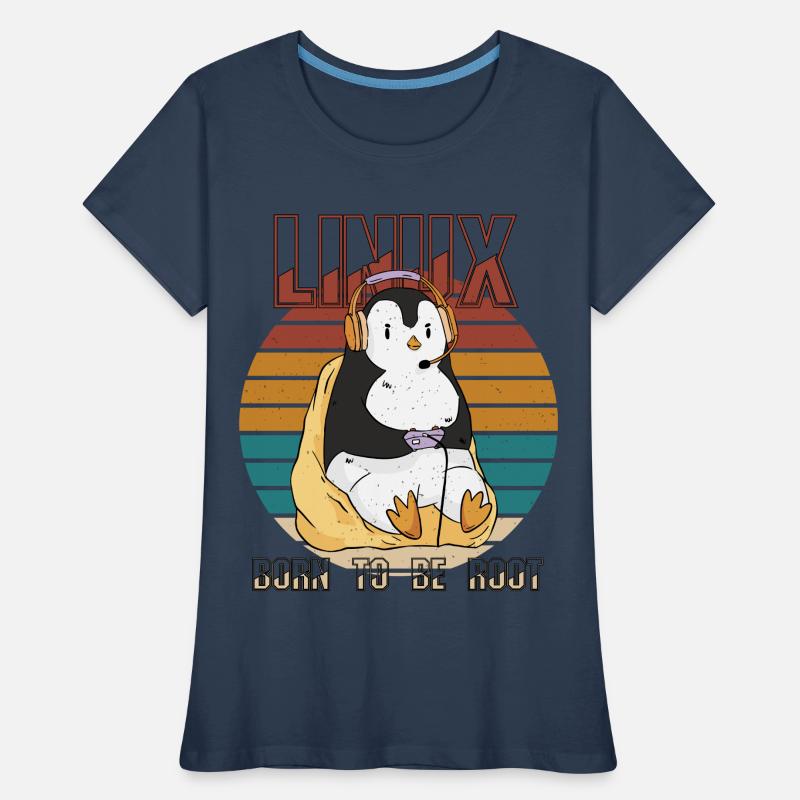 Linux Gamer Root Party Cool Penguin Nerd Programs Women's Premium Organic T-Shirt