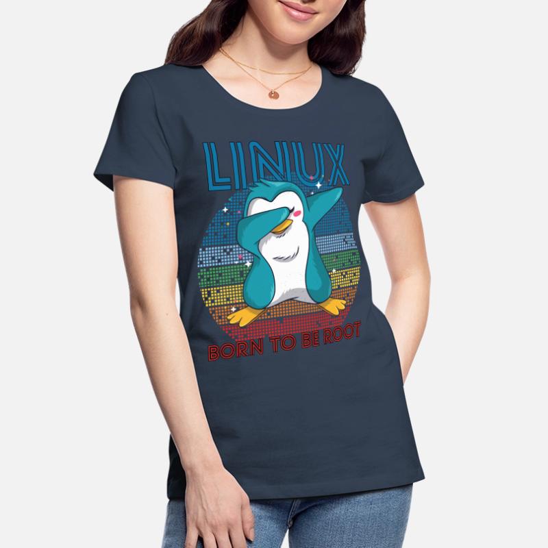 Born To Be Root Retro Penguin Linux Nerd Program Women's Premium Organic T-Shirt