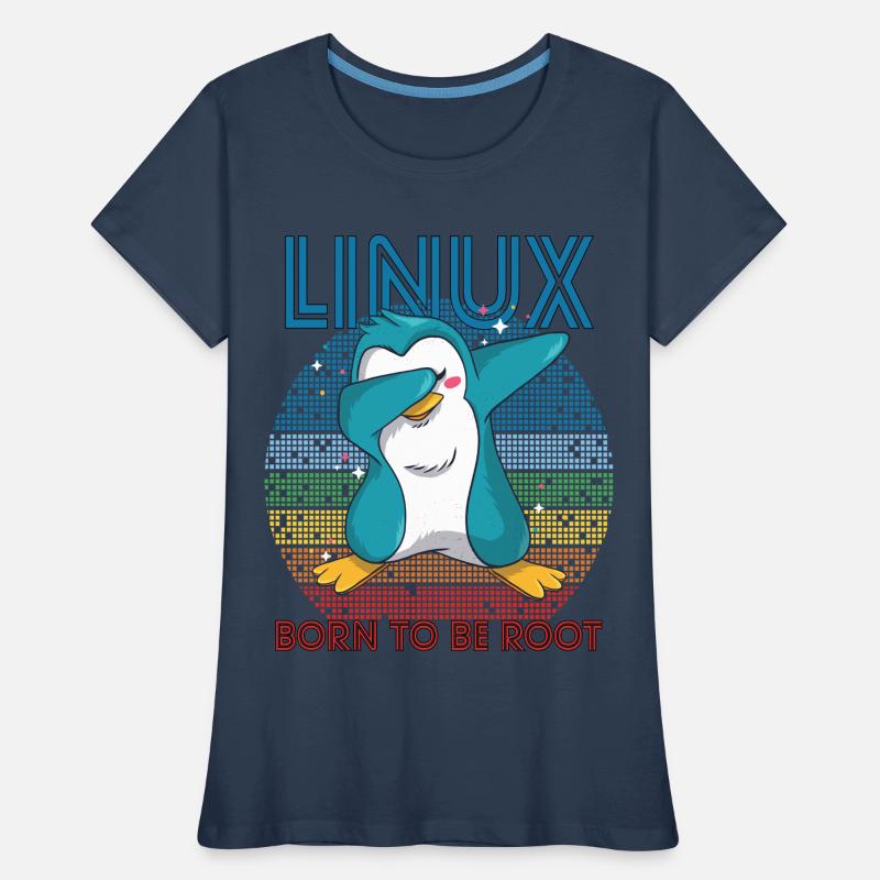 Born To Be Root Retro Penguin Linux Nerd Program Women's Premium Organic T-Shirt