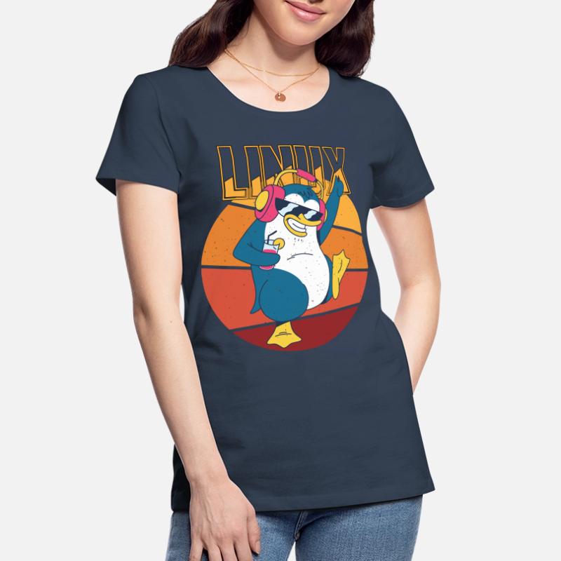 Party Linux Root Cool Penguin Nerd Game Programmer Women's Premium Organic T-Shirt