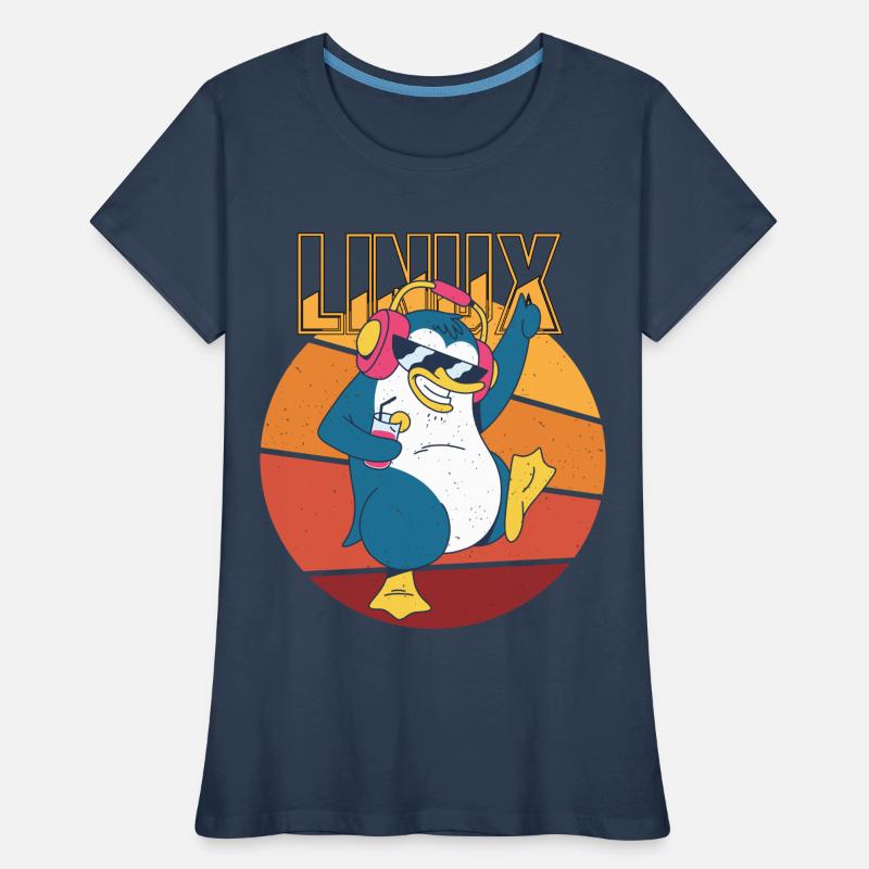 Party Linux Root Cool Penguin Nerd Game Programmer Women's Premium Organic T-Shirt