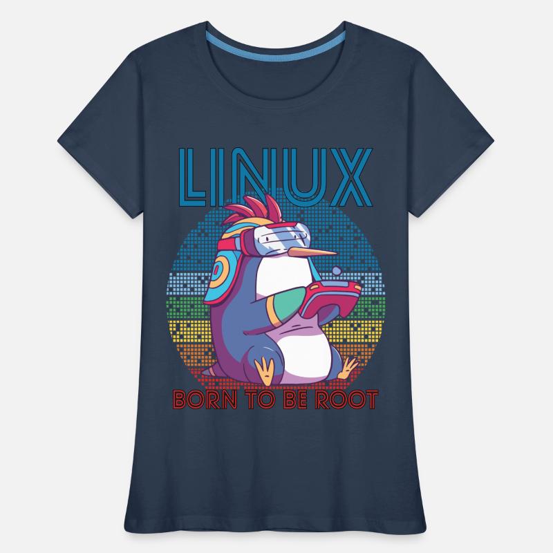 Linux Gamer Penguin Root Party Geek Programmer Adm Frauen Premium Bio T-Shirt