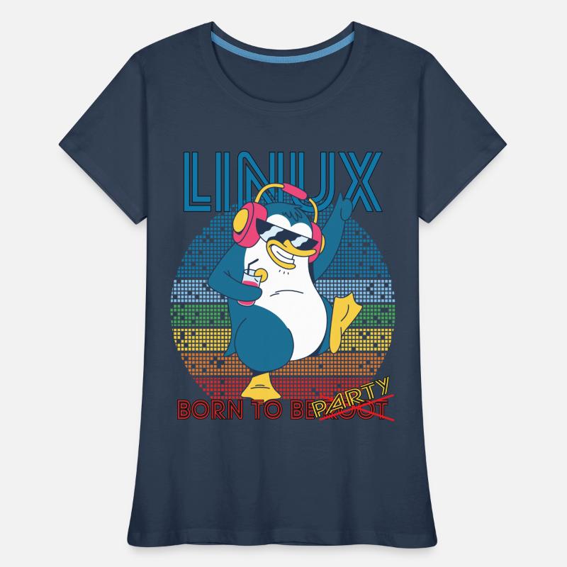 Linux Party Born To Be Root Geek Game Programmer A Frauen Premium Bio T-Shirt