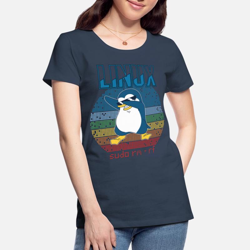 Linux sudo root geek admin pingouin nerd programmeur T-shirt bio Premium Femme