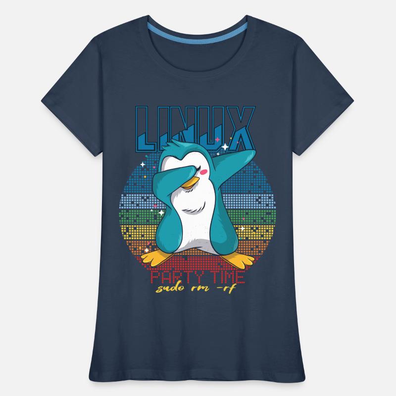 Linux Party Sudo Root Geek Cute Penguin Nerd Progr Frauen Premium Bio T-Shirt