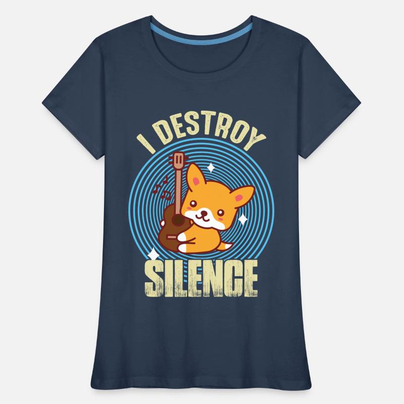 Guitare Destroy Silence Nice Fox guitariste Rockgi T-shirt bio Premium Femme