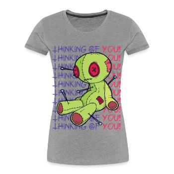 Voodoo Doll Witchcraft Think of You Creepy Hello - Women's Premium Organic T-Shirt - navy - Front - Mia (176cm)