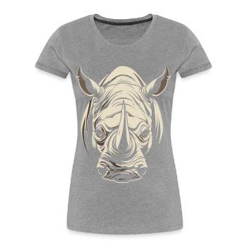 Rhino Africa Animal Motif Wildlife Animal Safari - Women's Premium Organic T-Shirt - navy - Front - Mia (176cm)