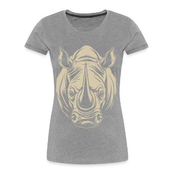 Rhino Africa Animal Motif Wildlife Animal Safari - Women's Premium Organic T-Shirt - navy - Front - Mia (176cm)