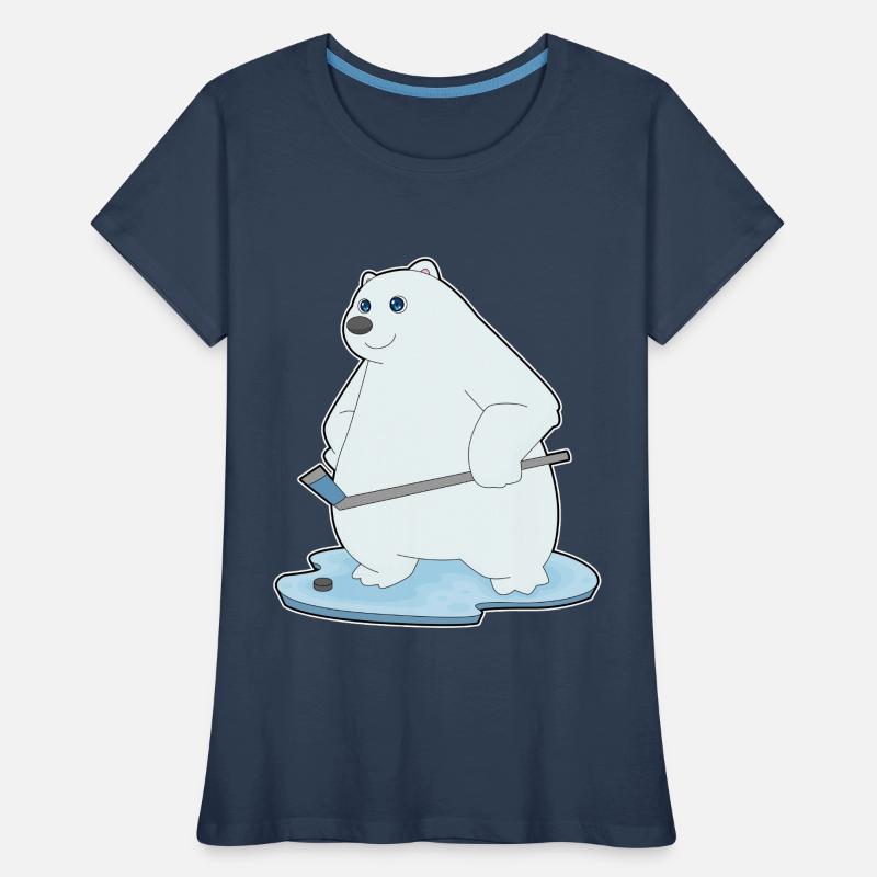 Eisbär Eishockey Eishockeyschläger Frauen Premium Bio T-Shirt
