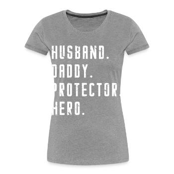 Ehemann Daddy Beschützer Held - Vatervatertag - Frauen Premium Bio T-Shirt - Navy - Vorne - Mia (176cm)