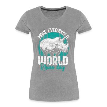 Nashorn Rhino Tiere - Frauen Premium Bio T-Shirt - Navy - Vorne - Mia (176cm)