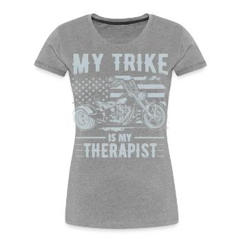 Idées cadeaux Trike | Triker Moto Trikes Motard - T-shirt bio Premium Femme - bleu marine - Devant - Mia (176cm)