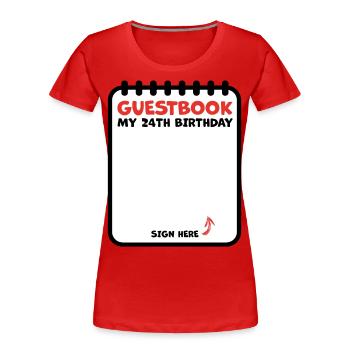 24 years birthday guestbook guest list - Women's Premium Organic T-Shirt - navy - Front - Mia (176cm)
