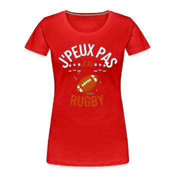 J'peux pas j'ai rugby - T-shirt bio Premium Femme - bleu marine - Devant - Mia (176cm)