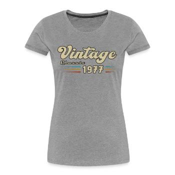 1977 Birthday Vintage Classic - Women's Premium Organic T-Shirt - navy - Front - Mia (176cm)