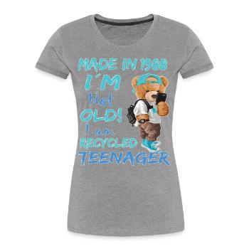 1988 Geburtstag Teddy funny old Teenager - Frauen Premium Bio T-Shirt - Navy - Vorne - Mia (176cm)